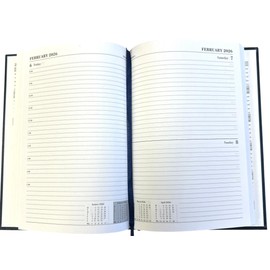 2025-2026 Academic Hardback A5 Day to Page Diary Appointment School teacher, Planner Year Organizer Lined Dairies Ribbon Marker (Pink)