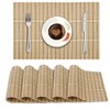 HOKIPO Reversible Bamboo Wooden Placemats for Dining Table Mats, Cream,