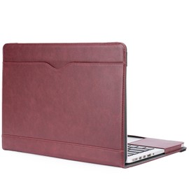 TYTX - Funda de piel compatible con MacBook Pro de 14 pulgadas 2023 2022 2021 A2779 M2 A2442 M1 Pro/M1 Max, funda protectora para portátil con funda de teclado, color rojo vino