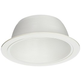 6" Stepped Baffle Trim with Plastic Ring for Par30/r30 Line Voltage Recessed Can Light-White