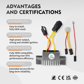 Voltage Regulator Replaces Briggs & Stratton OEM 84004837, 691573, 593843, 847268, 847385, 809176, AM877958, MIA881692, Fits V-Twin Engines 294000 305000, 20–25 AMP, Installation Verified by VOLTIZER