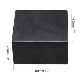 QUARKZMAN Pack of 4 Rubber Vibration Damper Pads Antivibration Mat 50 mm Square Washing Machine Underlay Plates 25 mm Thick Rubber Block for HVAC Compressor Air Conditioning
