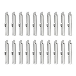 uxcell 150Pcs Slide on End Clasps, 20mm Tube Ball Bead Slider Crimp Ends for Multi-Strand DIY Craft Making, Silver White