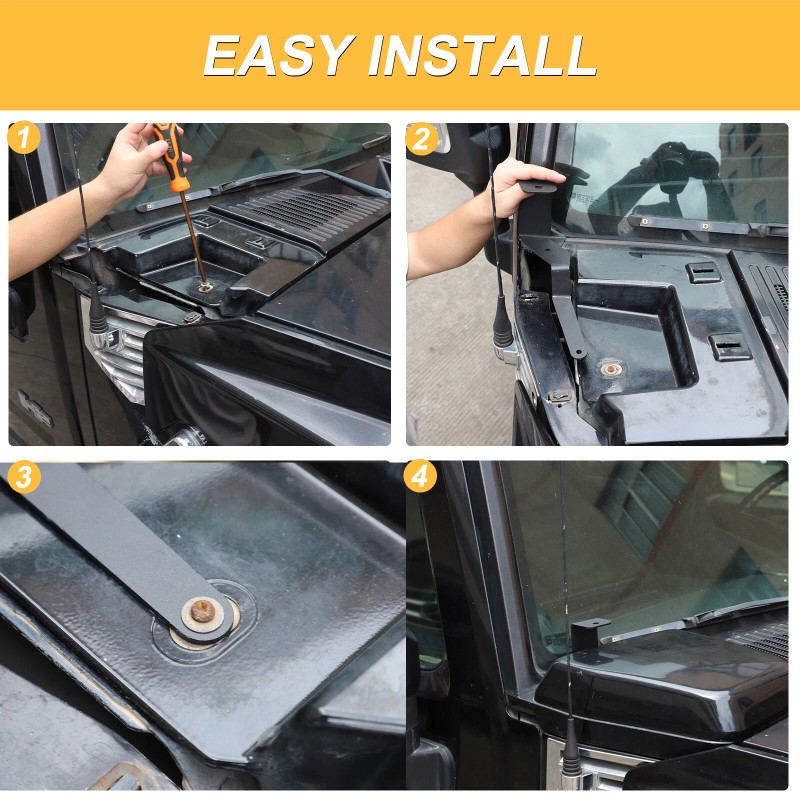 car-attention Side A-Pillar Hood Ditch Light Bar Mount Brackets For