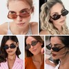 piscm Oval Sunglasses for Women Man Retro 90s Narrow Small