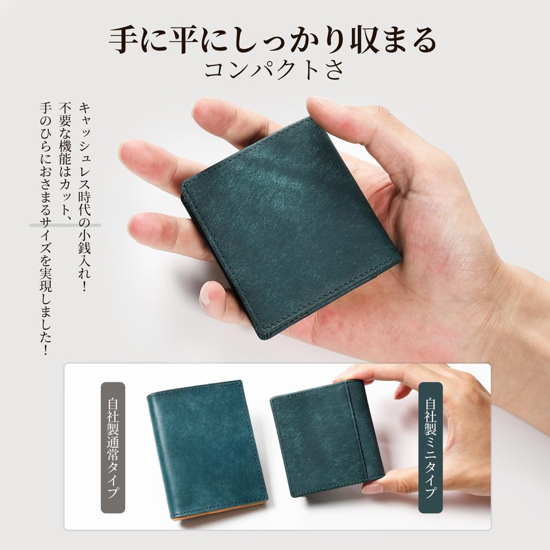 Men's Small Coin Purse, Genuine Leather, Pueblo Leather, 35-Coin Capacity,