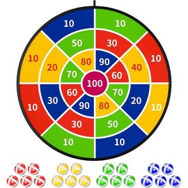 29 Inch Large Dart Board, Toy Dart Board with 20 Velcro Sticky Balls, Indoor and Outdoor Sports Fun Party Game Toy, Birthday Gift, Christmas Gift - Color: Multicolor, Size: 29" board with 20 sticky darts