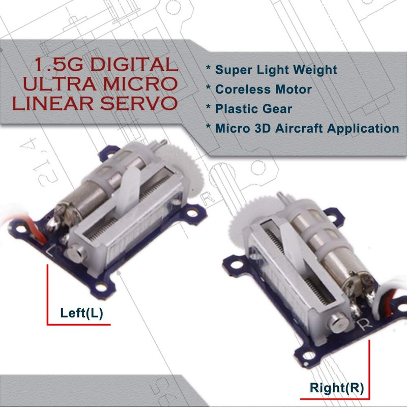AGFRC Micro Linear Servo servomotor – 2 unidades de 1,5