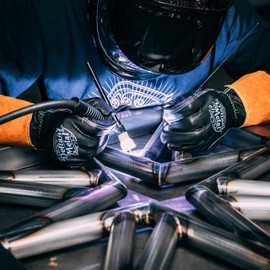 Defiant Metal TIG Welding Gloves - Premium Black Goatskin Leather (Large)