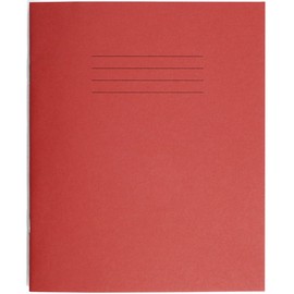 RHINO 48 Page 10mm Squares Exercise Book - Red, Pack of 10