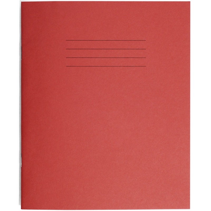 RHINO 48 Page 10mm Squares Exercise Book - Red, Pack