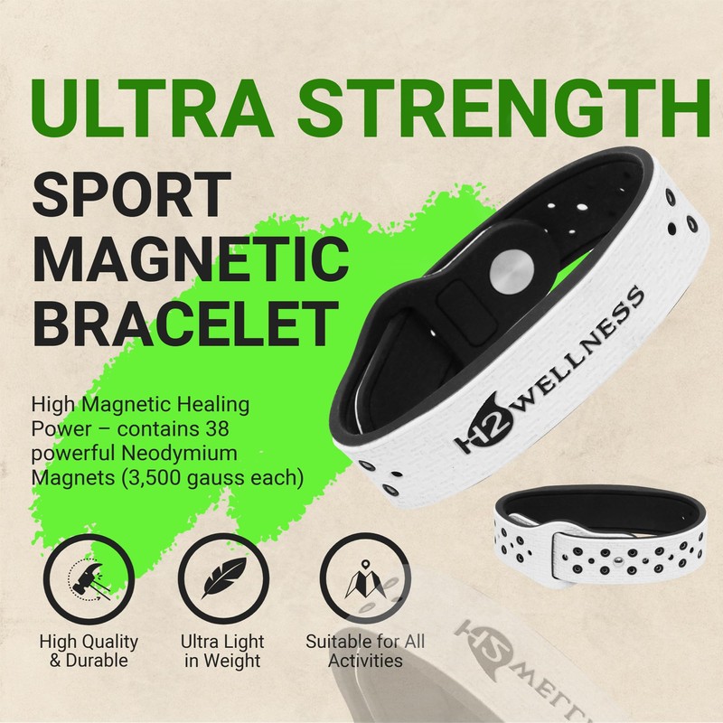 H2WELLNESS Magnetic Therapy Bracelet Super Ultra Strength Waterproof Breathable Comfortable