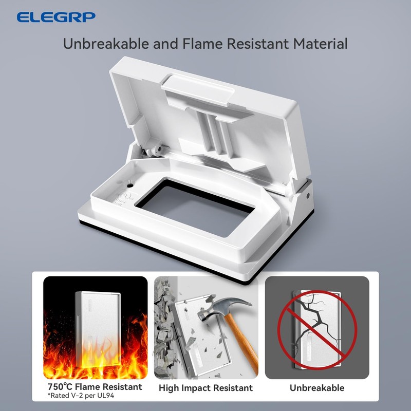 ELEGRP Horizontal Outdoor Cover for Decotative Receptacles, Weatherproof Wall Plate,