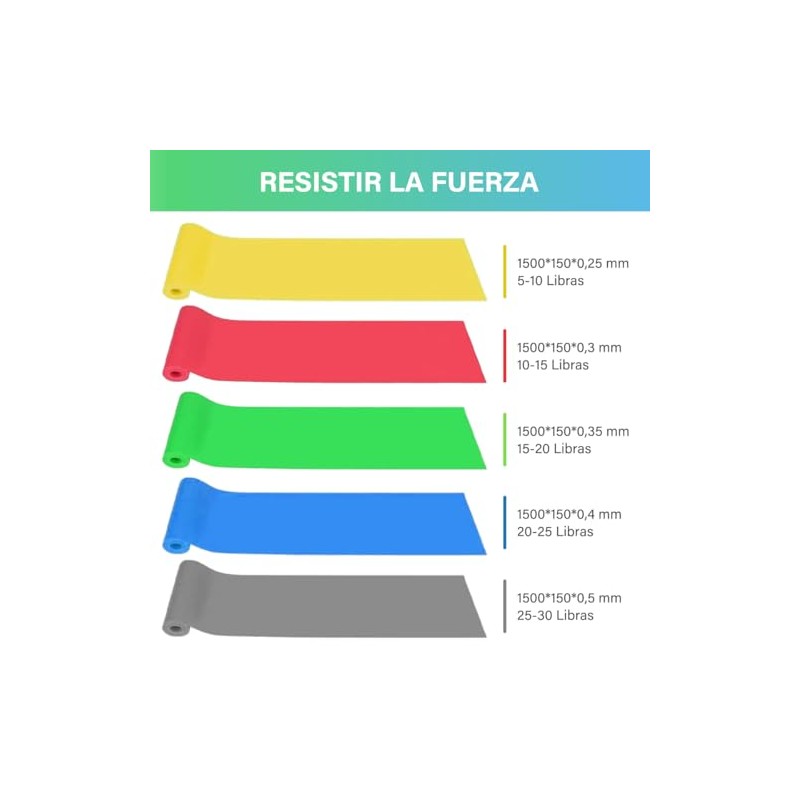 EASYTAO Bandas de Resistencia Multifuncionales – Pack de 5 Ligas