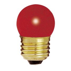 Satco S3611 7.5 Watt S11 Incandescent 120 Volt Medium Base Light Bulb, Ceramic Red