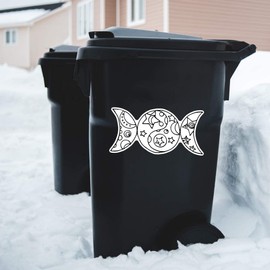 Azeeda 'Patterned Triple Moon' White Premium Vinyl Decal Sticker – Waterproof, Durable & Easy to Apply - Ideal for Car Bumpers, Windows, Bins and More (DW00071908)