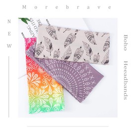 Ovenot Morebrave Boho Headband Wide Turban Head Wraps Stretchy Hairbands Cloth Head Bands Butterfly Headband Hair Accessories for Women and Girls Pack of 3