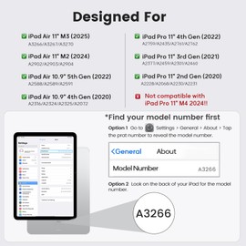 Keyboard Case for iPad Air 11 inch (M3/M2) & Air 5th 4th Generation, Magnetic Detachable Cover, 7-Color Backlit & Pencil Holder for iPad Air 11" M3 (2025), M2 (2024), Air 5/4, Pro 11" - Purple