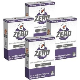 G Zero Thirst Quencher Powder Packets, 0.10 oz Individual Packets (40 Count) (Grape)