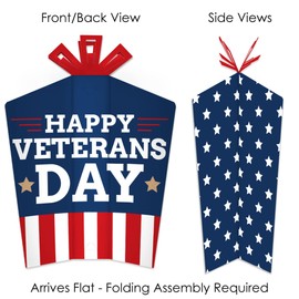 Big Dot of Happiness Happy Veterans Day - Table Decorations - Patriotic Fold and Flare Centerpieces - 10 Count
