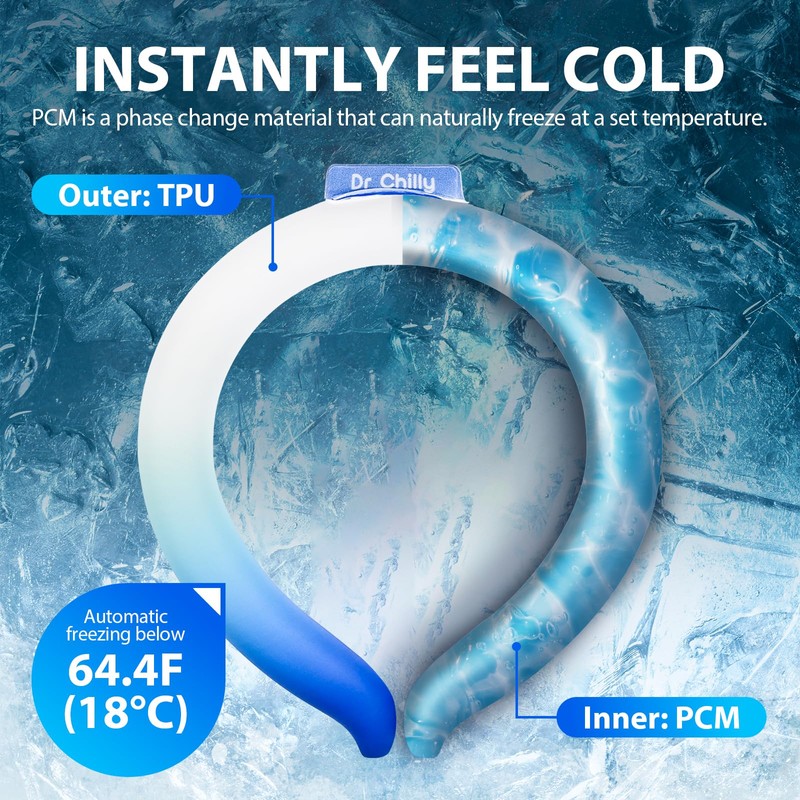 Dr Chilly Ice Ring，Neck Cooling Tube, Hands Free Cooling, Quick