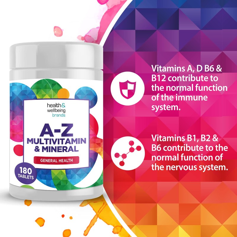 A-Z Multivitamin and Minerals 180 Tablets, Vitamins for Men's and
