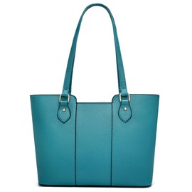 CHICAROUSAL Tote Bag for Women Large Handbags and Purses for Women PU Leather Womens Shoulder Bags (Blue Green)