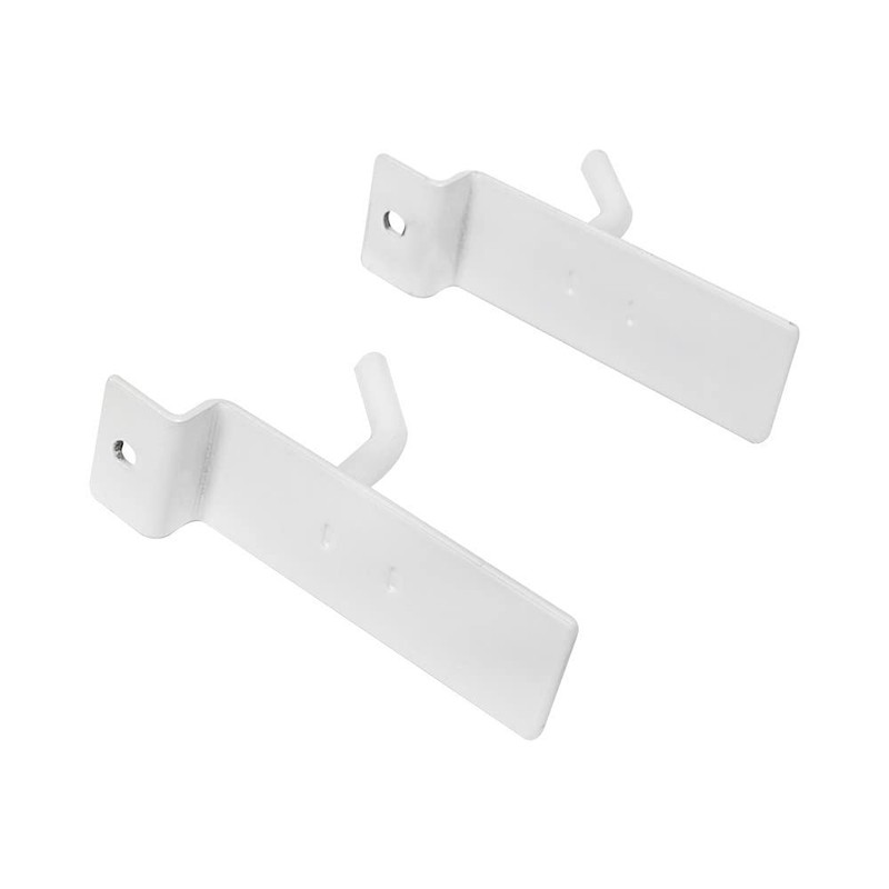 1" Slatwall Hook Panel Display Hooks, 1/4" Thickness Metal, White