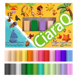 CiaraQ 24 Colors Small Block Polymer Clay Starter kit, Oven Bake Clay, CPSC Conformed Non-Toxic Molding DIY Clay, Great for Kids, Beginners