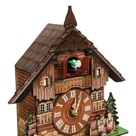 Kathring Cuckoo Clock, Vintage Wall Clock with Quartz Movement, German Cuckoo Clock with Blackforest Hillside Chalet Design for Home Decoration, Bars, Cafes, Store