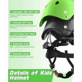 Kids Bike Helmet Set, Adjustable Helmet for Ages 3-15 Year Boys Girls, Pad Set with Knee and Elbow Pads for Bike, Roller, Skating, Scooter, Longboard and More Sports