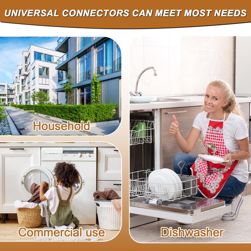 10FT Rubber Washing Machine Hoses Burst Proof 2 Pack For