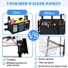 AUSTYLCO Upgrade Walker Basket with Cup Holder,Foldable Walker Bag,Large Capacity