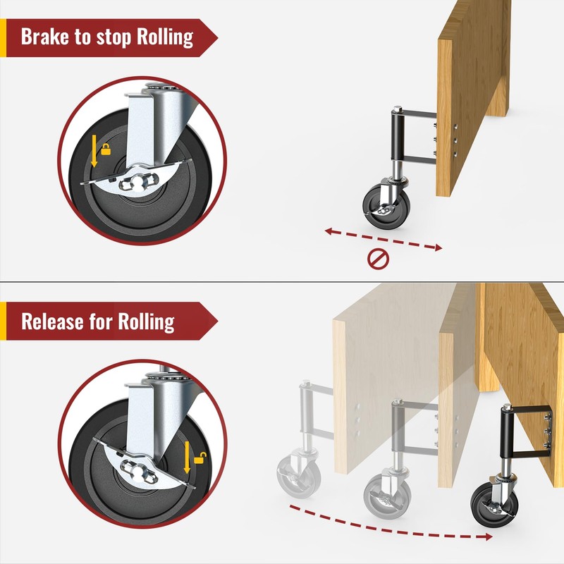 HOLKIE Heavy Duty Gate Caster, Spring Loaded Gate Wheel, Swivel