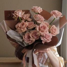 50 Small Sheets Bouquet Wrapping Korean Cotton Non-Woven Waterproof Withdrawable Lining Paper-Flower Bouquet Wrapping Paper for Fresh Flowers (Milk White)