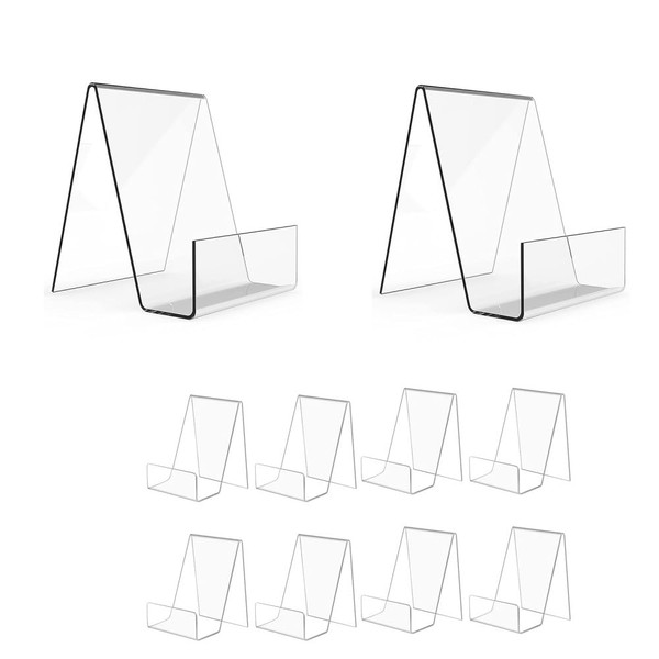 Naisfei 10 Pack Clear Acrylic Book Stand with Ledge Clear