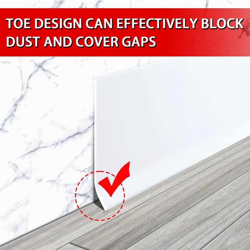Vinyl Wall Base Baseboard Molding Trim 4" Flexible Self Adhesive