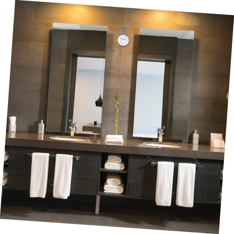 ORFOFE Waterproof Shower Clock Mute Bathroom Wall Clock Cups Digital