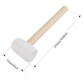 Gunpla Rubber Mallet - 8 oz Anti-Slip Wooden Handle Soft Double Face White Rubber Head Mallet for DIY, Tile Setting, Laminate Flooring Installs & More