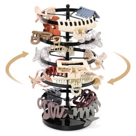 SNOWSTAR Claw Clip Organizer Holder,Vertical 360-Degree Rotating Hair Clip Holder and Storage,Hair Clip Organizer Display Stand for Women and Girls