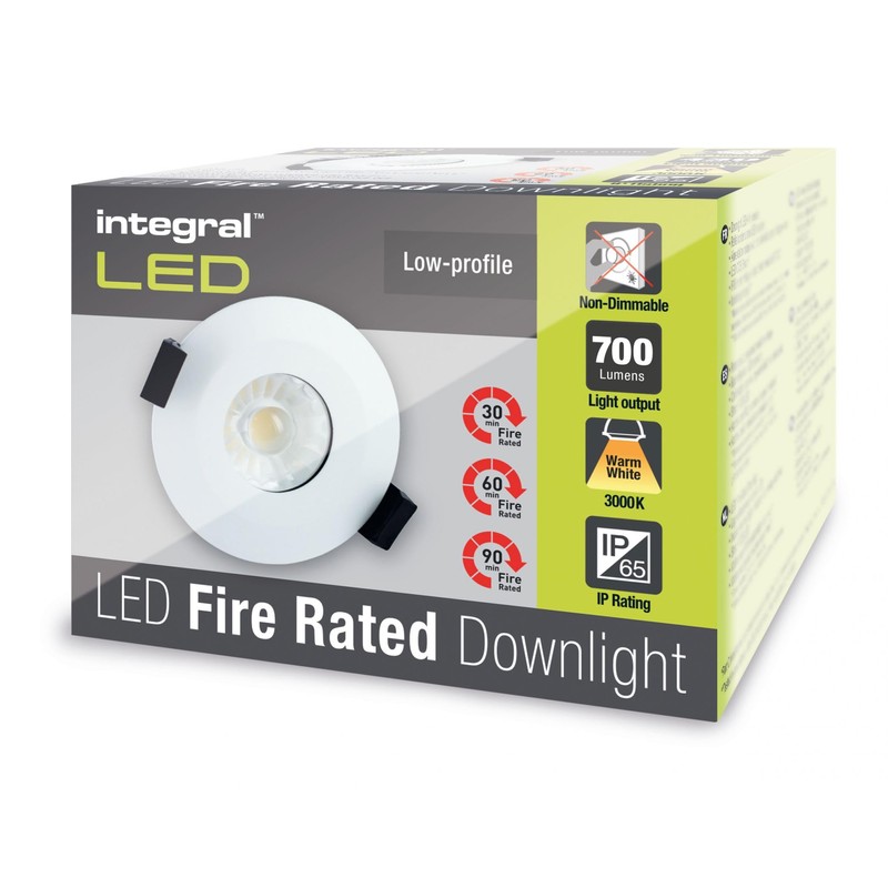 Integral ILDLFR70A007 Integrated LED Downlight 3000K Warm White 9W