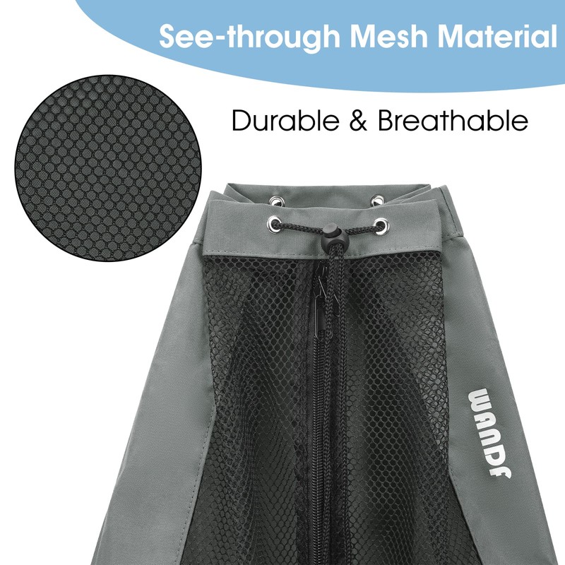 WANDF Swim Bag Mesh Drawstring Backpack Beach Backpack for Swimming,