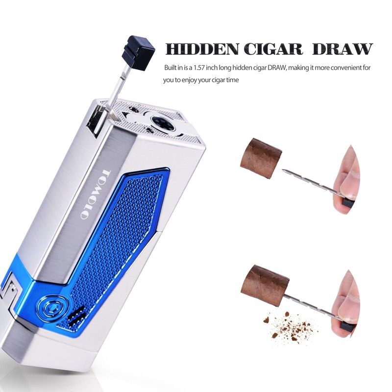 TOMOLO Cigar Lighter Torch Lighter with Punch Built in, Cigar