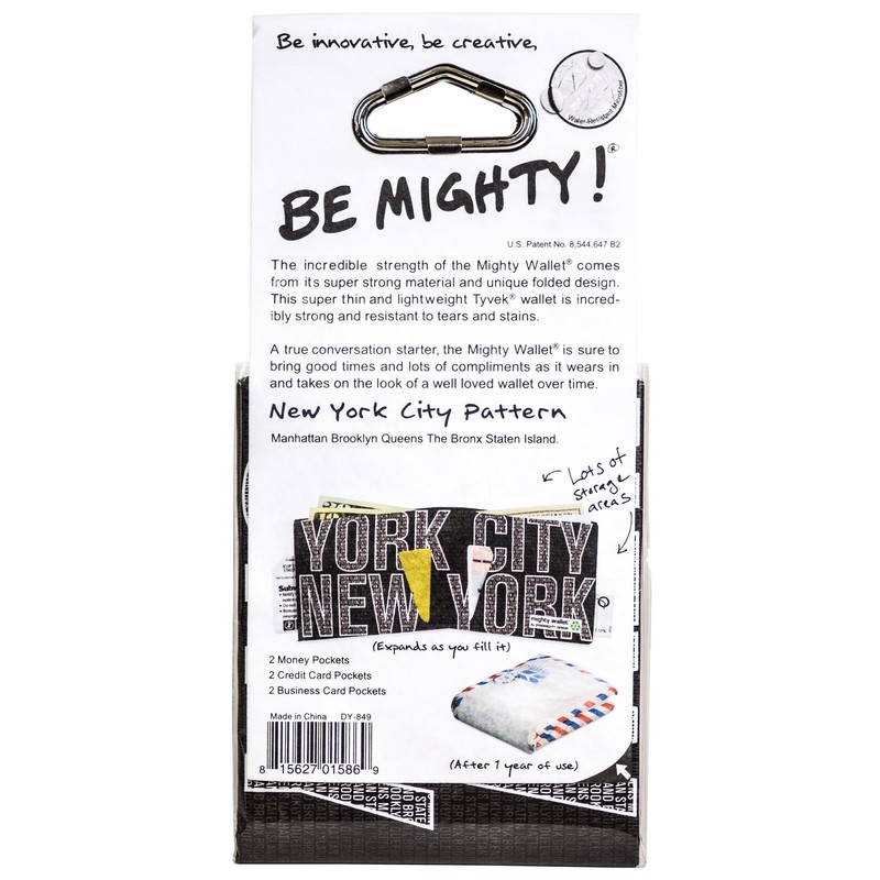 New York City pattern paper wallet lightweight paper wallet