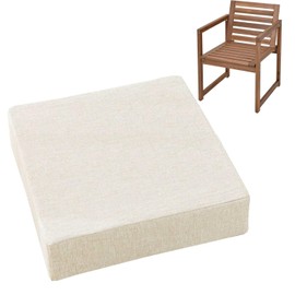 Cushions 45cm x 45cm/50cm x 50cm for Outdoor & Indoor Chair, Square Seat Pad for Garden Chairs High-Density Foam, Anti-Slip, Washable Cover- Patio, Dining, Sofa & Bench Use(Beige,45x45cmx8cm Thick)