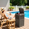 Greesum 33 Gallon Outdoor Trash Can with Lid, Waterproof Resin