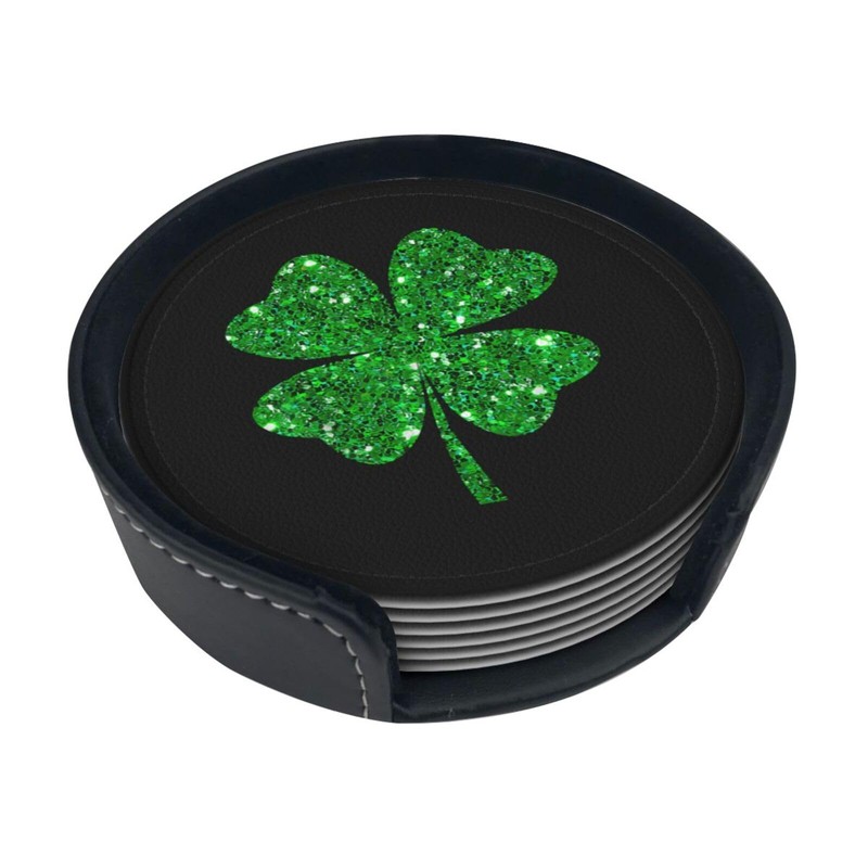 St Patrick's Day Shamrock Coasters Set of 6, Drink Coasters