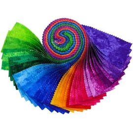CraftsFabrics 2.5'' x 44'' 20pcs Jelly Rolls Fabric Strips (Rainbow Smudge)