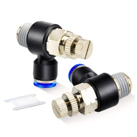 ERGAOBOY Pack of 5 6 mm Hose OD x 1/8 Inch BSP Male Elbow 90 Degree Push to Connect Air Flow Control Valve Pneumatic Connector Fittings