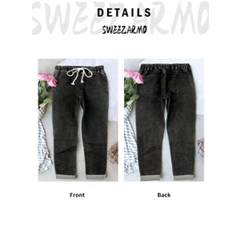 Sweezarmo Women's Denim Stretch Joggers Drawstring Elastic Waist Pull On Jeans